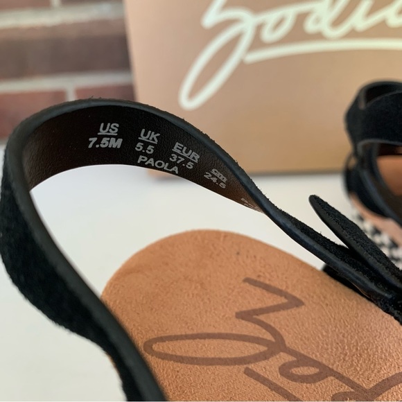 Zodiac Women’s Paola Black Leather Wedge Espadrilles Sandals US 7.5 M - Picture 6 of 8